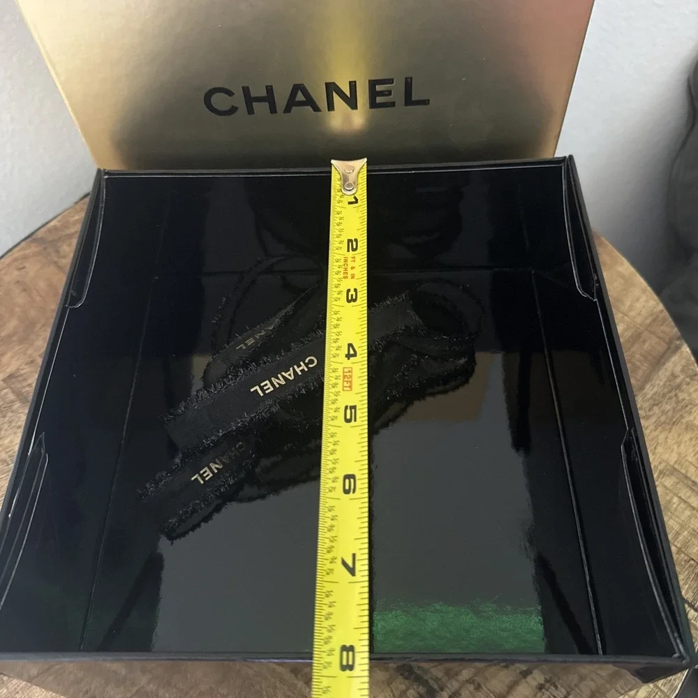 Chanel Luxury Holiday limited-edition Gold Gift Box + Black Ribbon *EMPTY 8x8x4